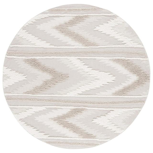 Trends TRD110 Power Loomed Area Rug - Beige/Ivory - 6'7" round - Safavieh.
