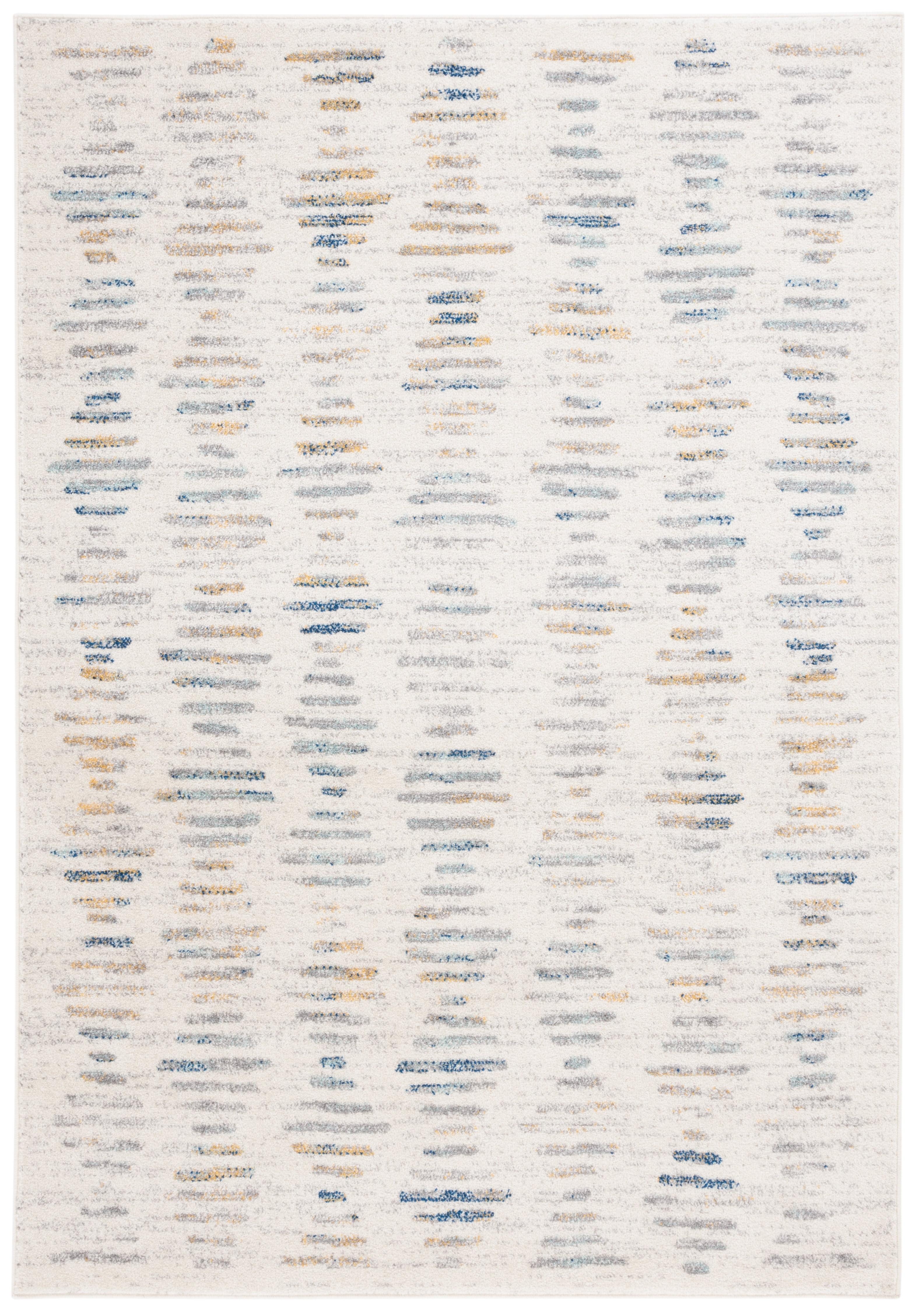 SAFAVIEH Tulum Lancaster Geometric Striped Area Rug, Beige/Gray Blue, 4'5" x 6'5"