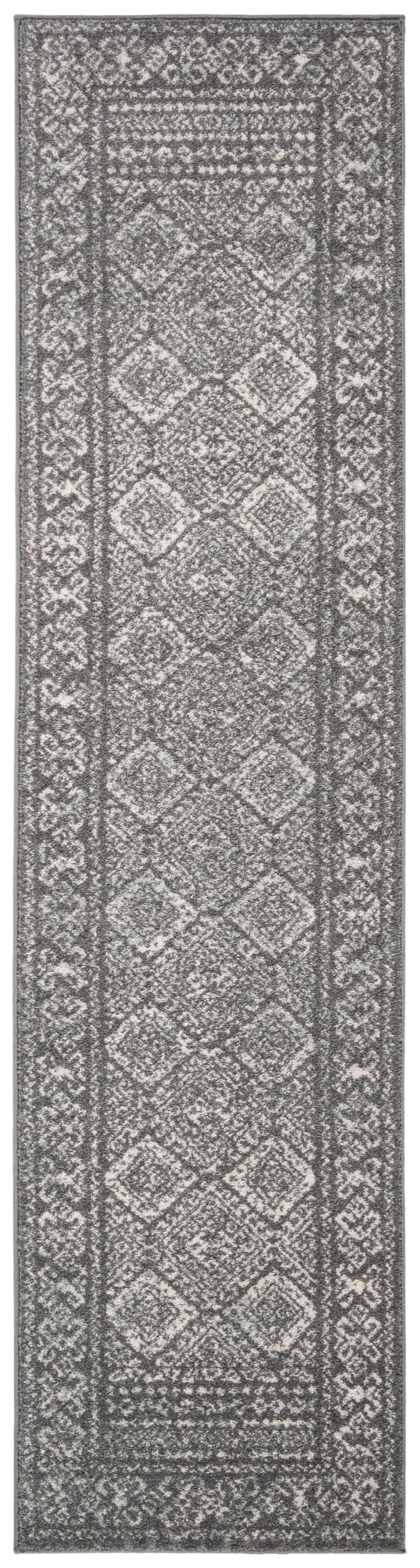 Tulum TUL264 Power Loomed Runner Rug - Dark Grey/Ivory - 2'x7' - Safavieh.