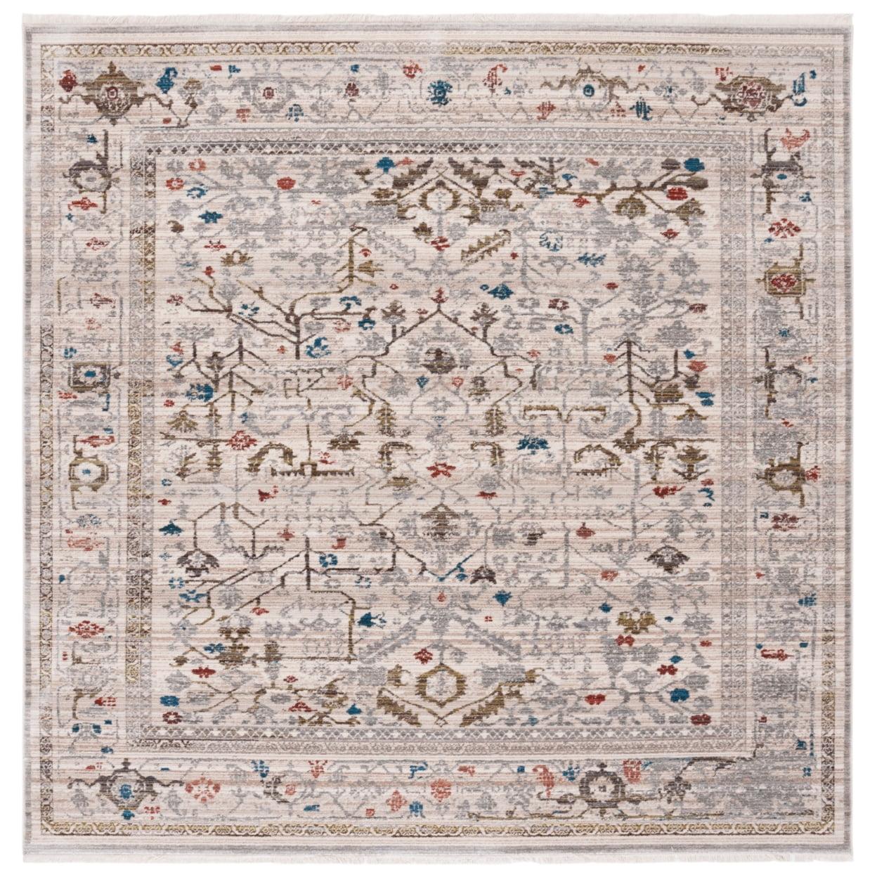 Vintage Persian VTP427 Power Loomed Area Rug - Ivory/Sage - 6'7"x6'7" - Safavieh.