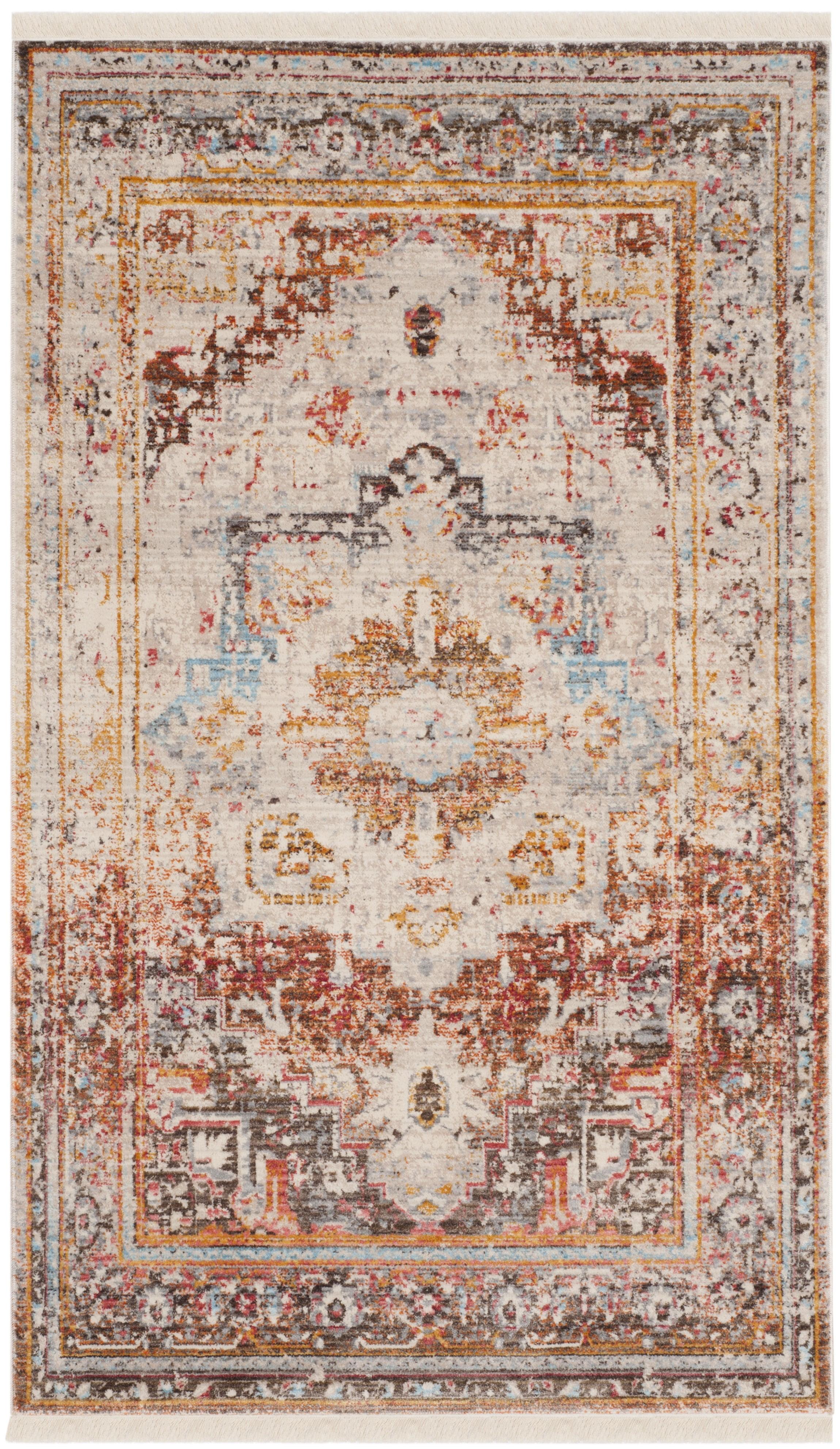 Vintage Persian VTP438 Power Loomed Indoor Area Rug - Cream/Multi - 4'x6' - Safavieh