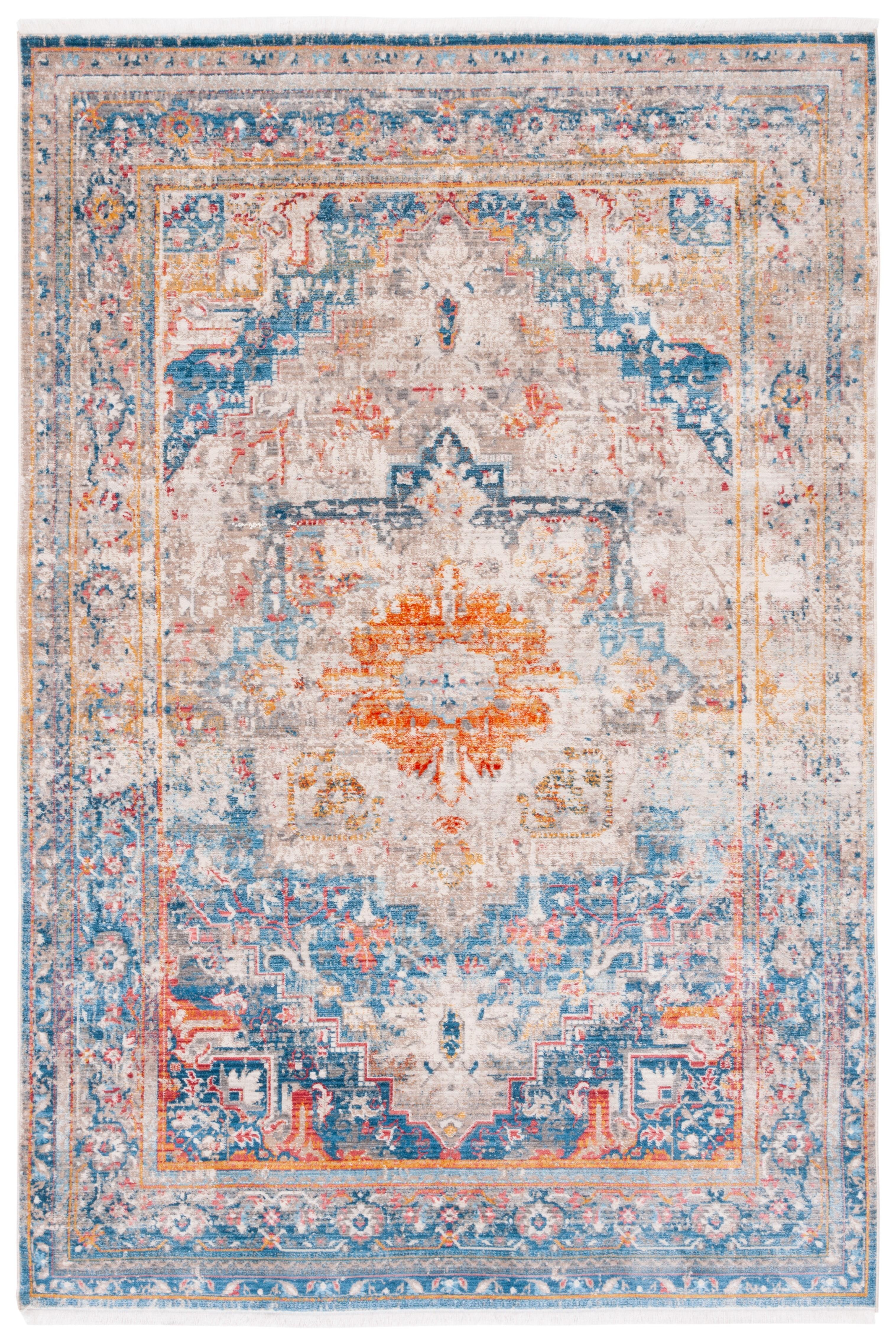 Vintage Persian VTPB438 Power Loomed Area Rug - Blue/Multi - 5'x7'6" - Safavieh.