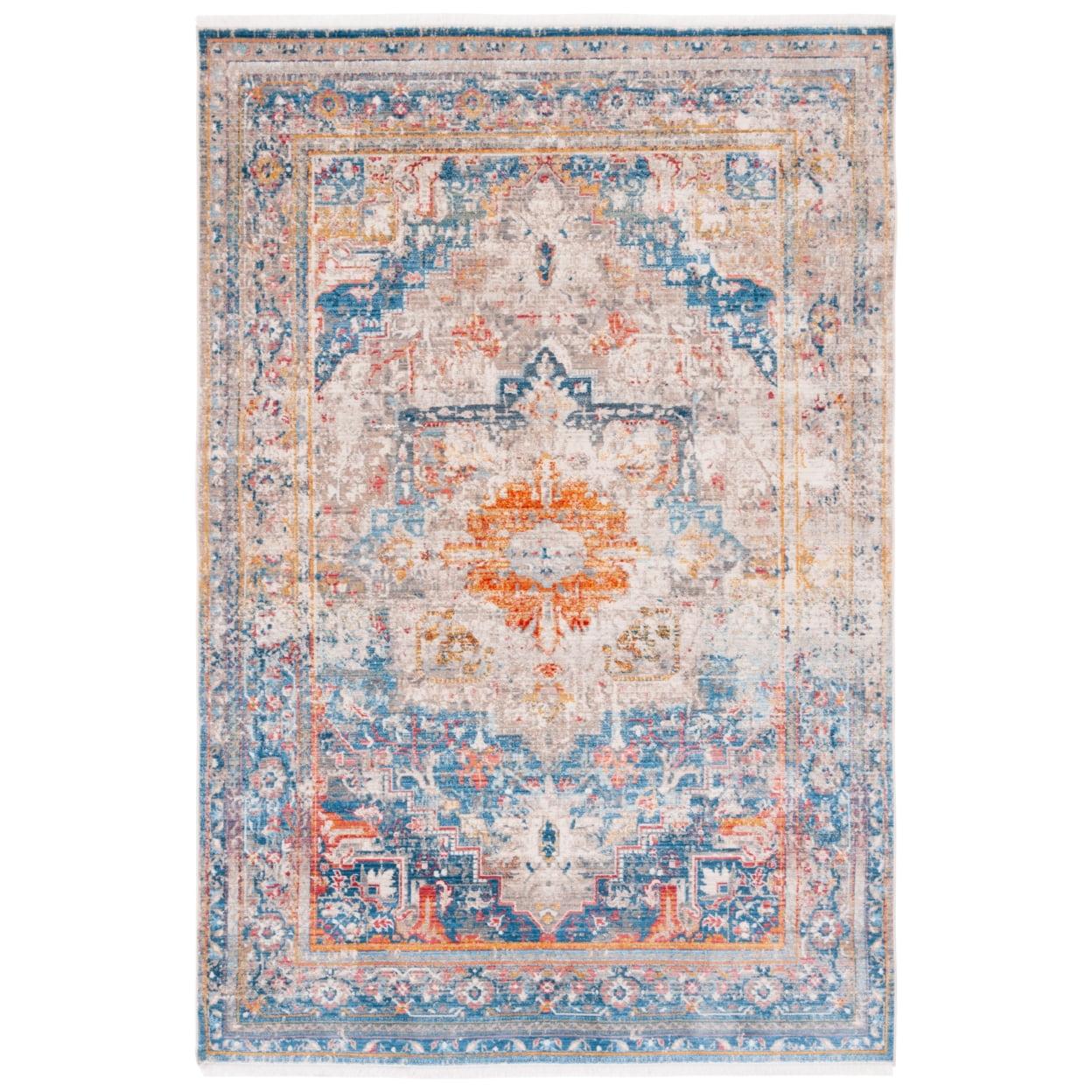 Vintage Persian VTPB438 Power Loomed Area Rug - Blue/Multi - 5'x7'6" - Safavieh.