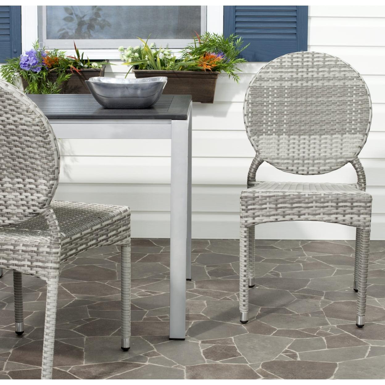 Valdez Gray PE Wicker and Aluminum Armless Side Chair Set