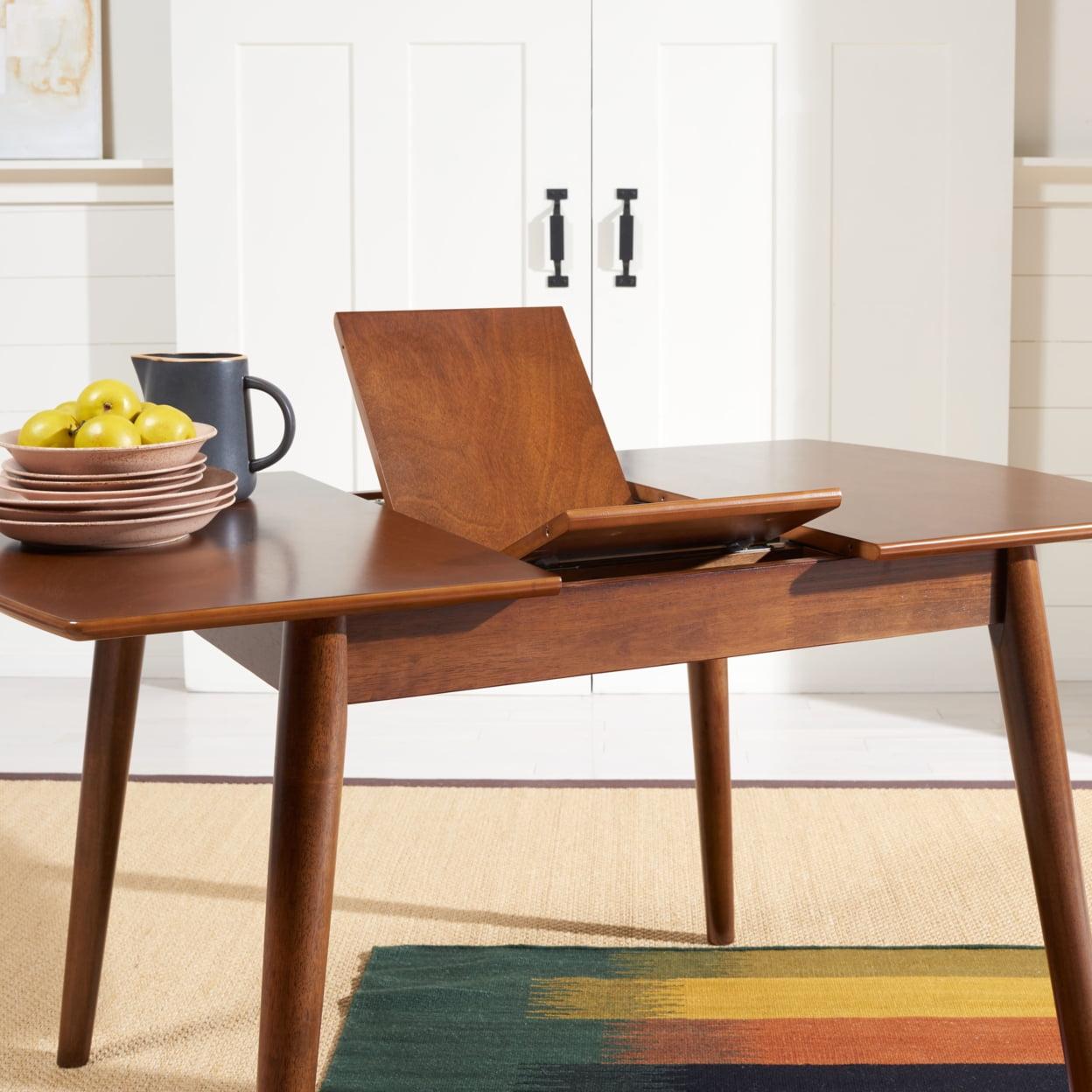 Varda Manual Extension Dining Table - Walnut - Safavieh