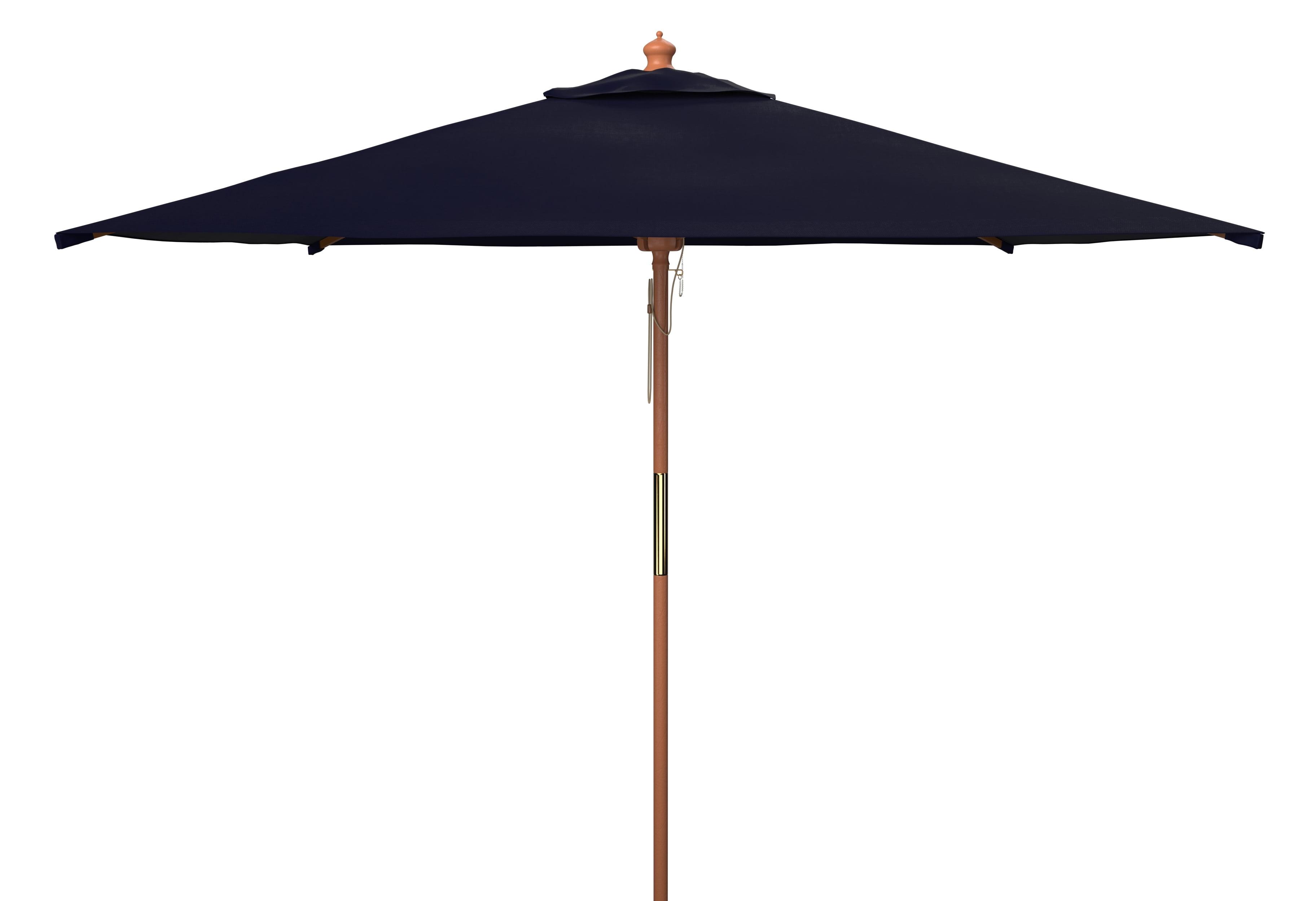 Velop 7.5 Ft Square Wooden Pulley Market Umbrella - PAT8409 - Navy - Safavieh