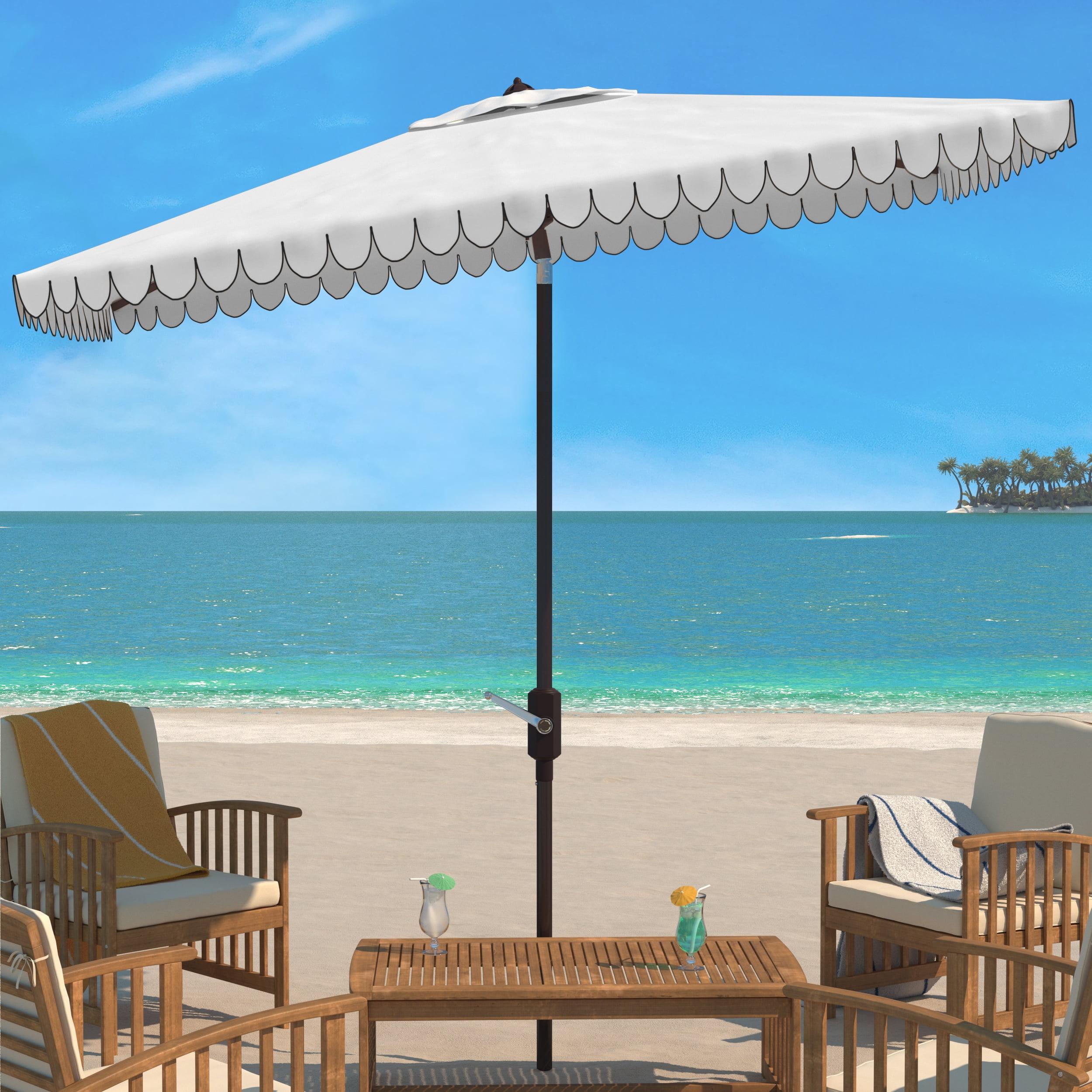 Venice 6.5 X 10 Ft Rect Crank Patio Outdoor Umbrella  - Safavieh