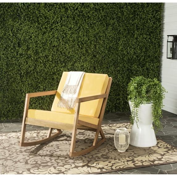 Vernon Rocking Chair Indoor/Outdoor - PAT7013 - Natural/Yellow - Safavieh