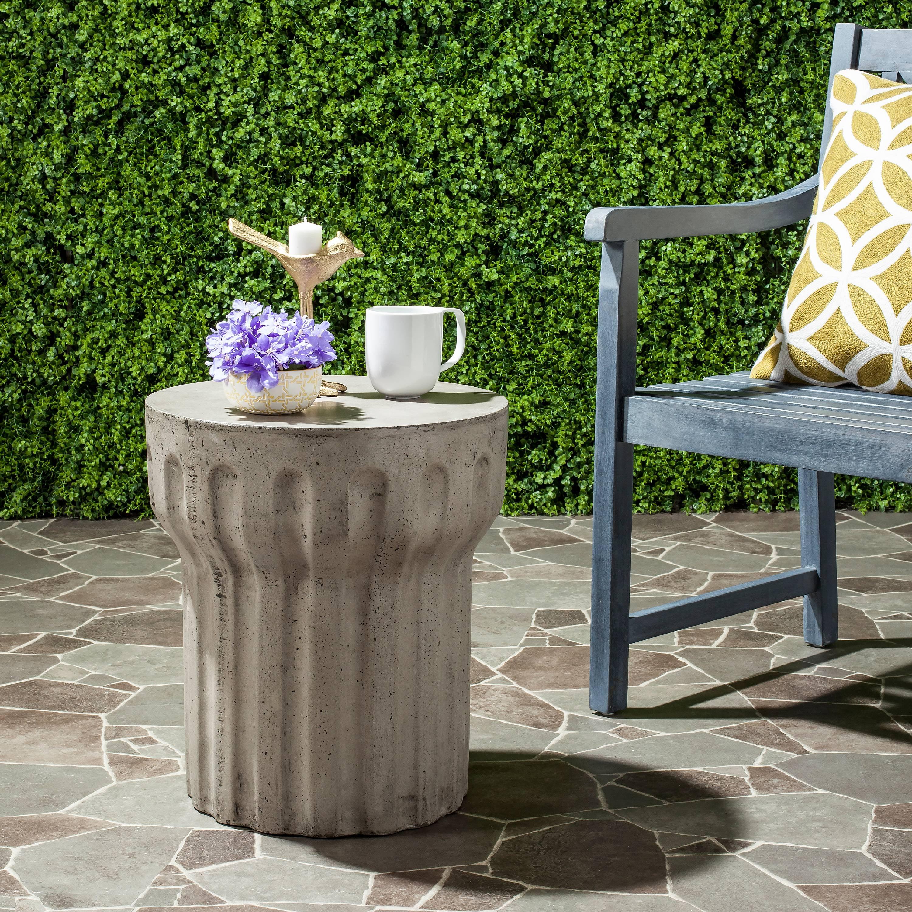 Vesta Concrete Indoor/Outdoor Accent Stool  - Safavieh