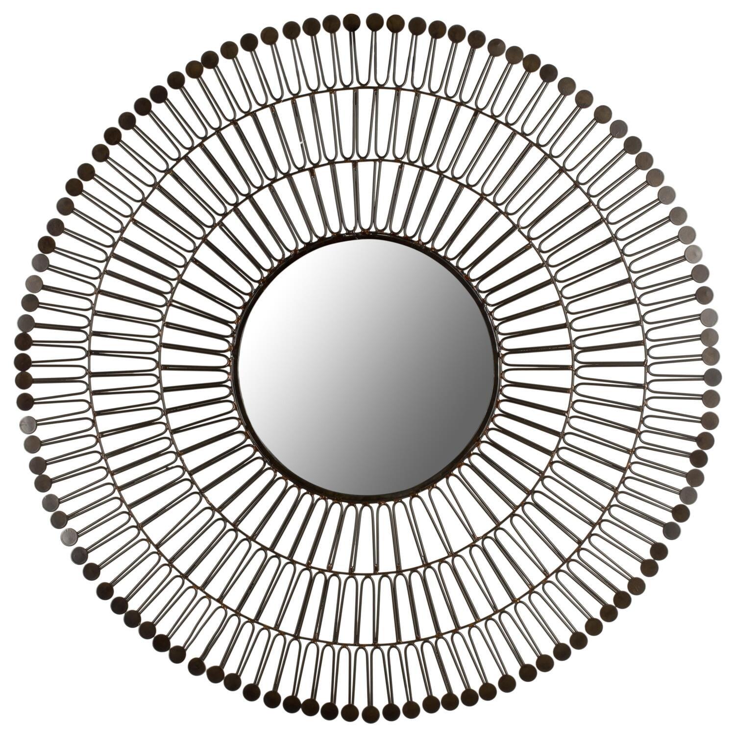 Safavieh  Victoria Coffee Bronze 31-inch Round Decorative Mirror - 31" x 31" x 1.5"