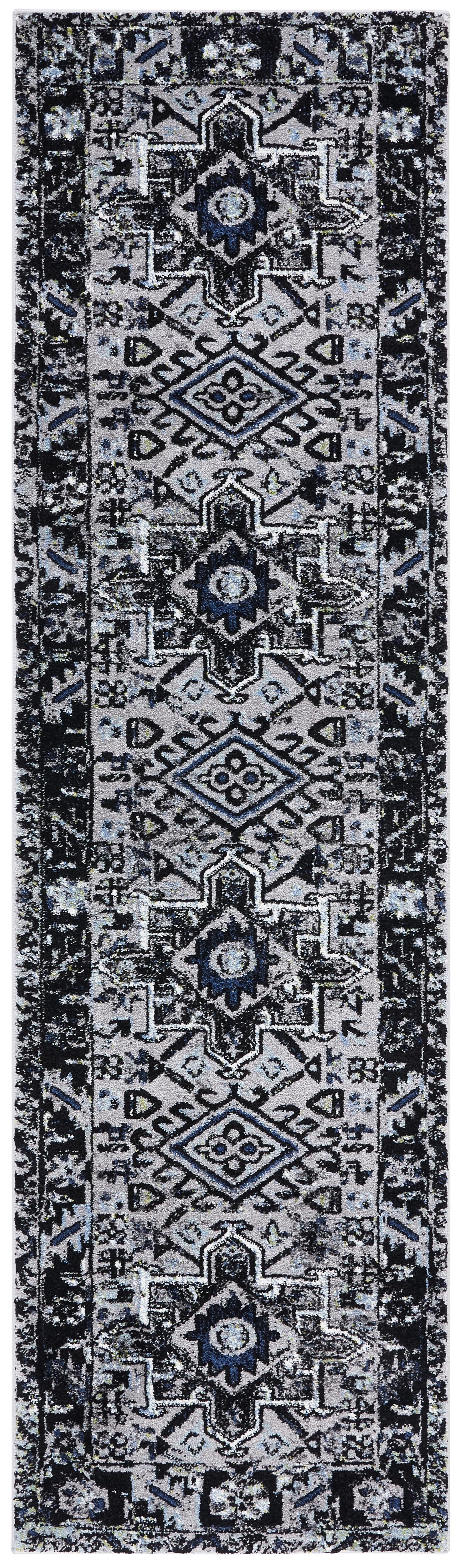 Vintage Hamadan VTH211 Power Loomed Indoor Runner Rug - Light Grey/Dark Grey - 2'3"x6' - Safavieh