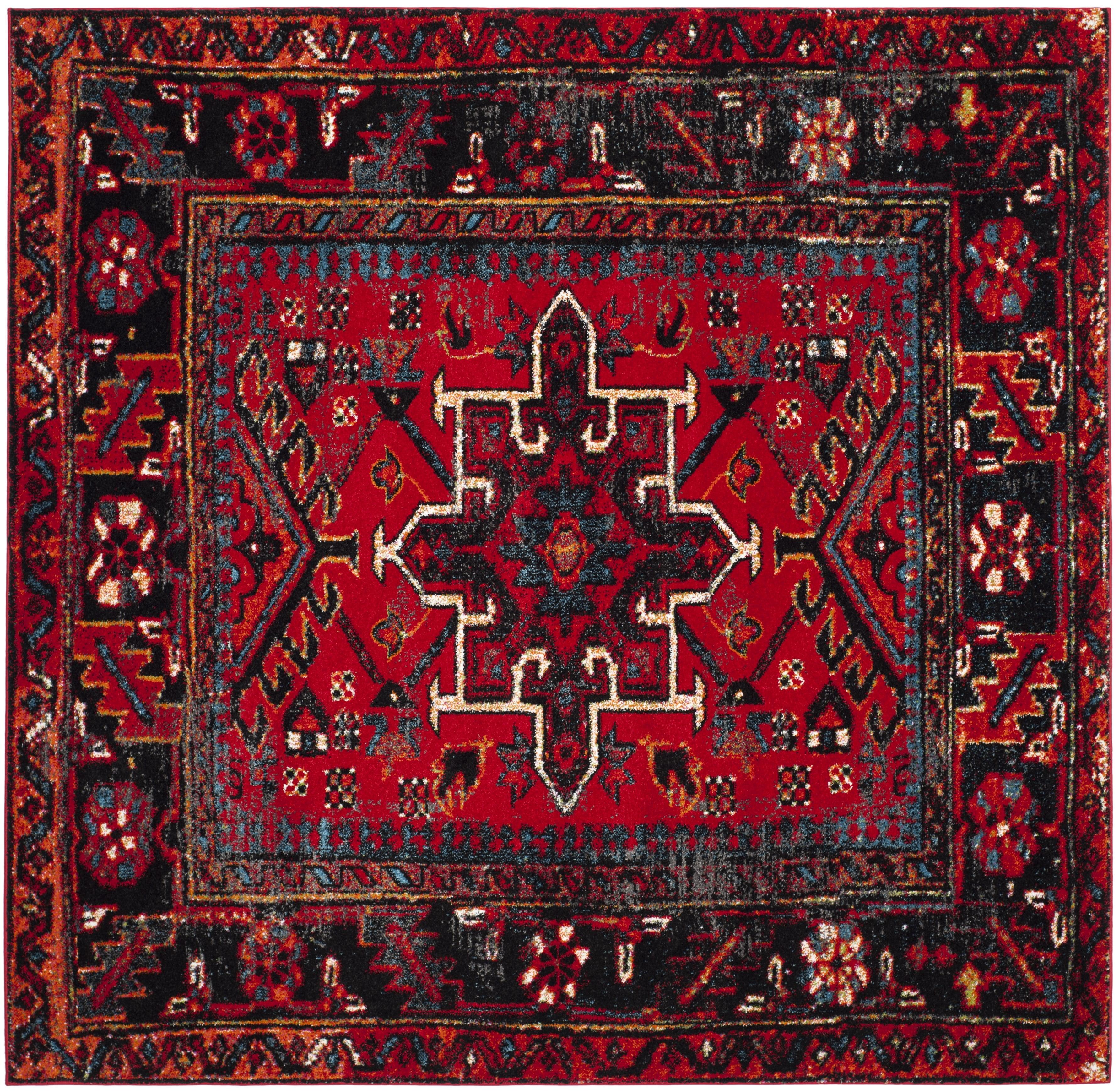 SAFAVIEH Vintage Hamadan Dania Oriental Area Rug, Red/Multi, 10' x 10' Square