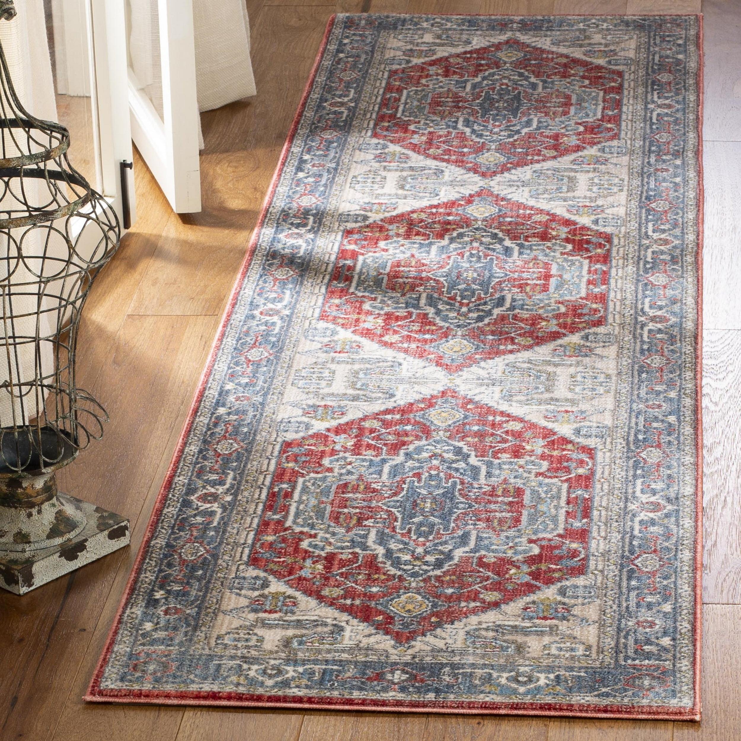 Vintage Persian VTP477 Power Loomed Runner Rug - Red/Blue - 2'2"x8' - Safavieh.
