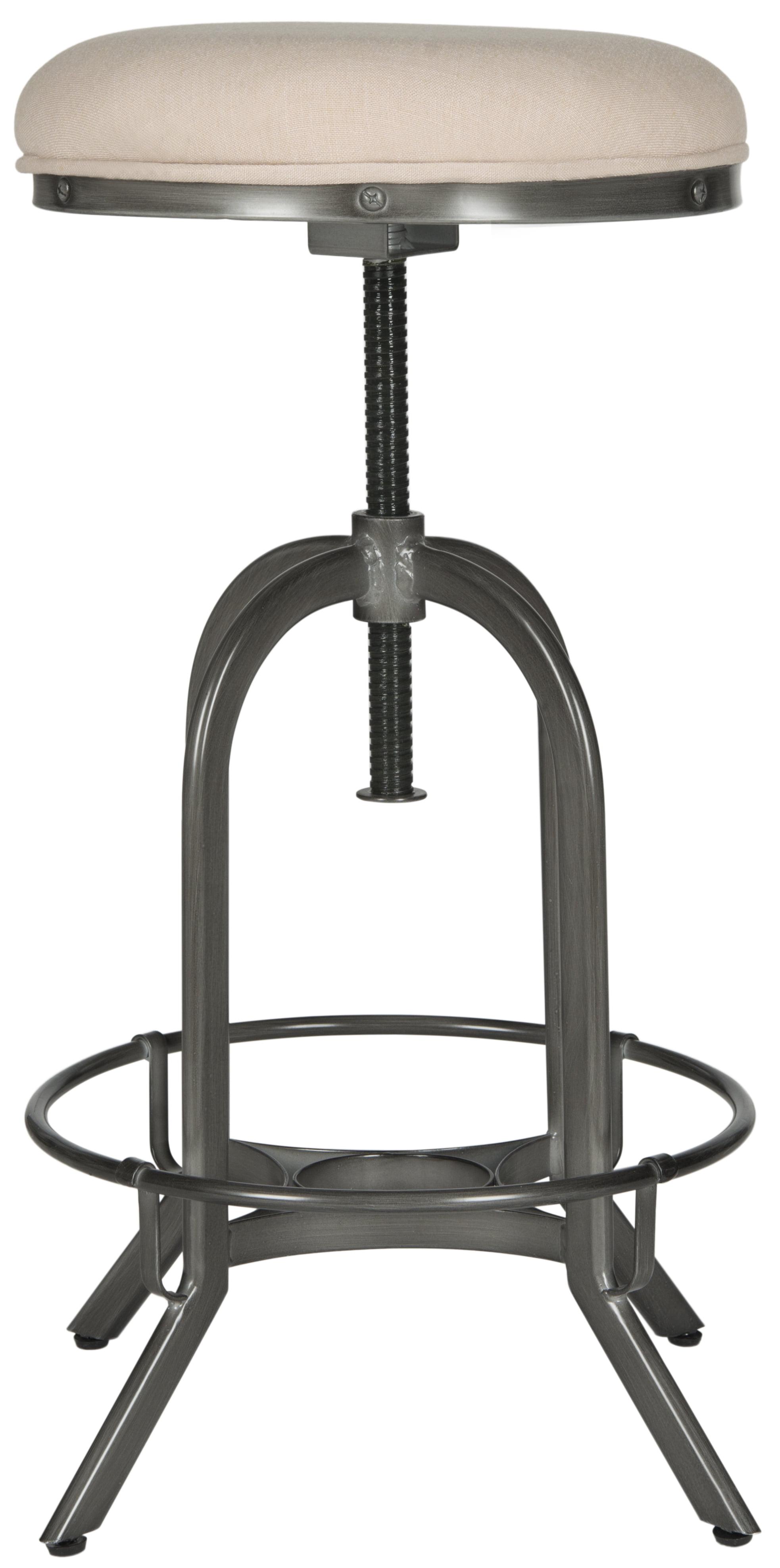 Wildomar Swivel Bar Stool - Beige/Antique Iron - Safavieh