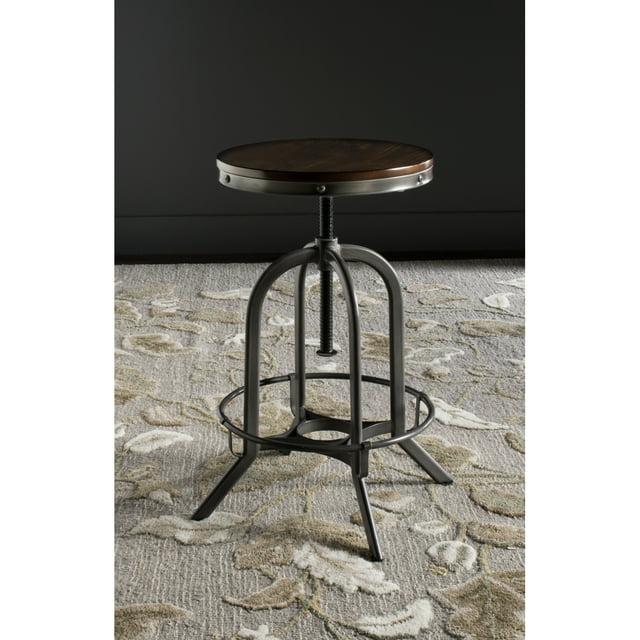 Wildomar Swivel Stool - FOX6226 - Burnt Oak/Iron - Safavieh Couture