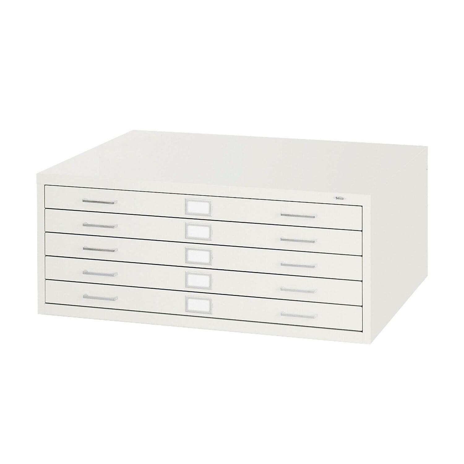 Safco White Steel 5-Drawer Flat File Cabinet for Large Documents