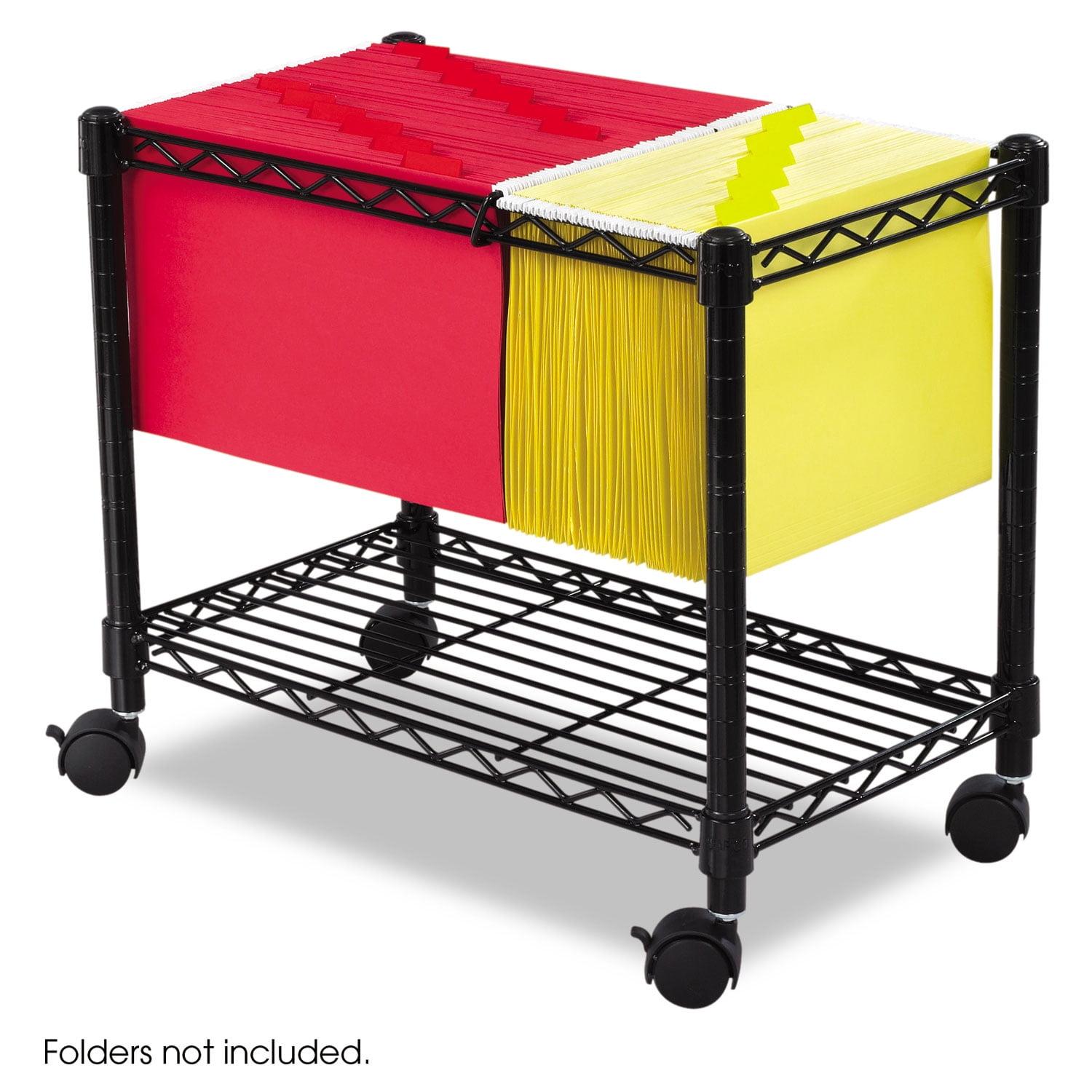 COAHAHA Mobile File Cart, Compact Steel Rolling File Organizer For Letter & Legal Folders, Extra Storage Shelf, Swivel Wheels, Professional Office Storage Solution, 14"W X 14"D X 20.5"H