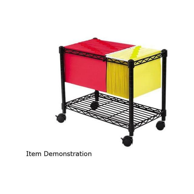 COAHAHA Mobile File Cart, Compact Steel Rolling File Organizer For Letter & Legal Folders, Extra Storage Shelf, Swivel Wheels, Professional Office Storage Solution, 14"W X 14"D X 20.5"H