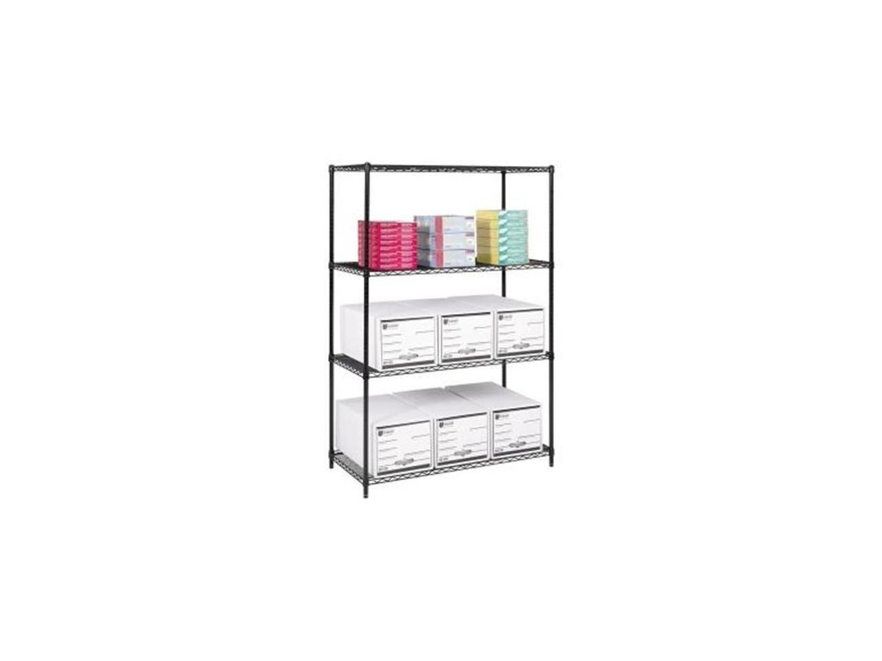 Black Steel 48" Industrial Wire Shelving Unit