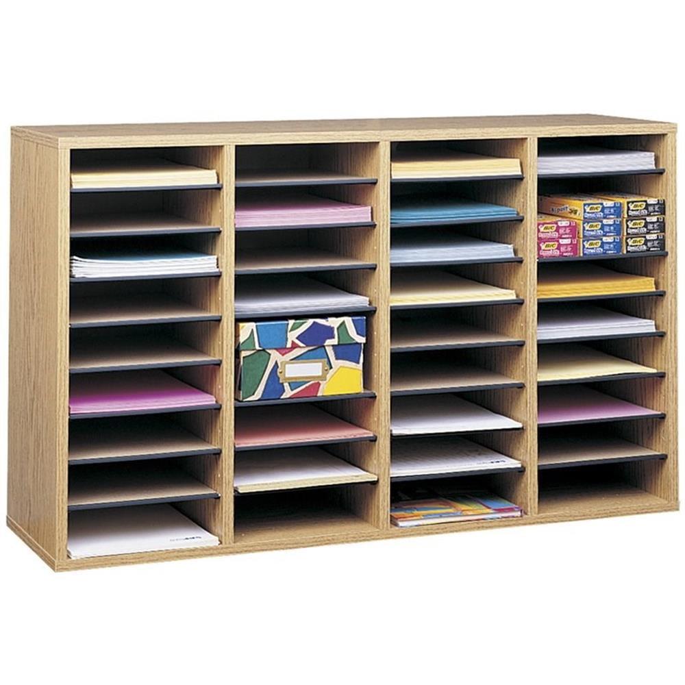 Safco® Adjustable Compartment Wood Literature Orga Literature Sorter