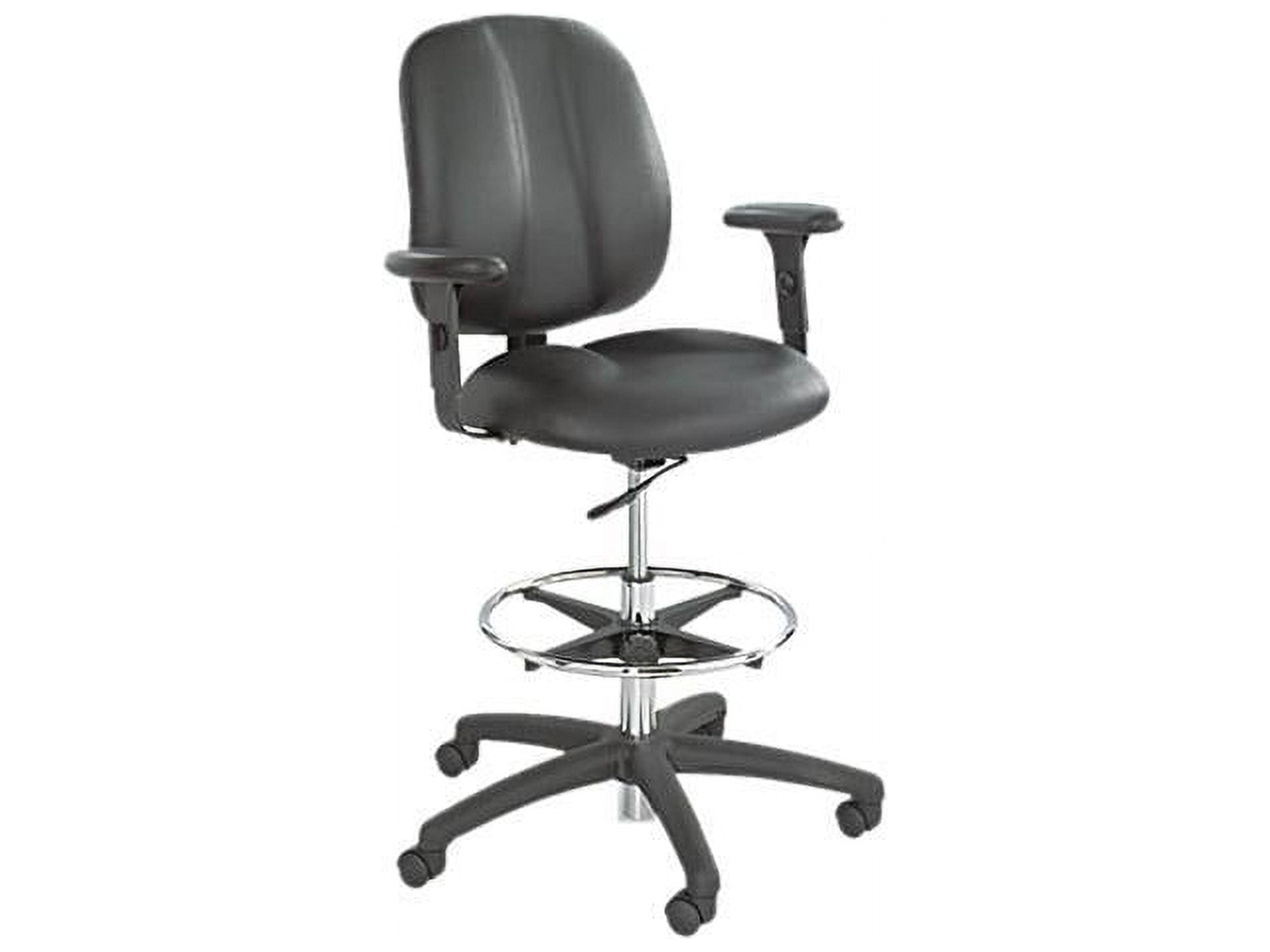 ErgoFlex 360 Black Vinyl Drafting Swivel Chair with Footrest