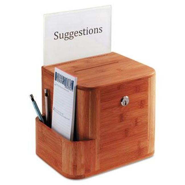 Cherry Bamboo Lockable Suggestion Box with Acrylic Display