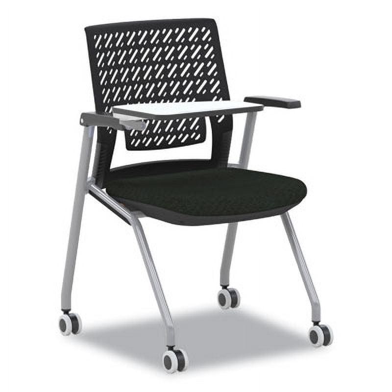 FlexSpace 33" Black Fabric Seat with Tablet Arm and Metal Frame