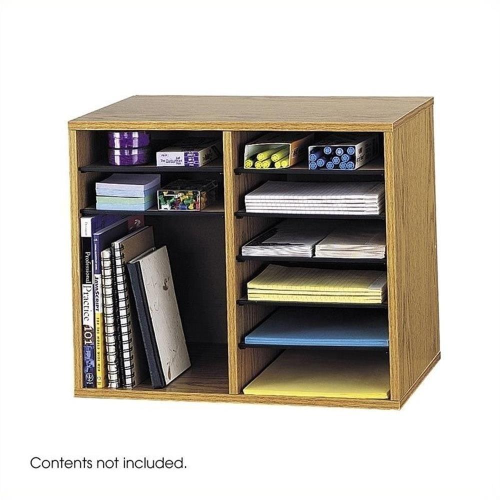 Wood Adjustable-Compartment Literature Organizer (Desktop)
