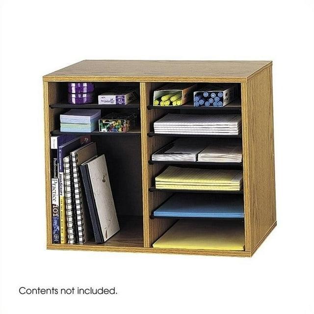 Wood Adjustable-Compartment Literature Organizer (Desktop)