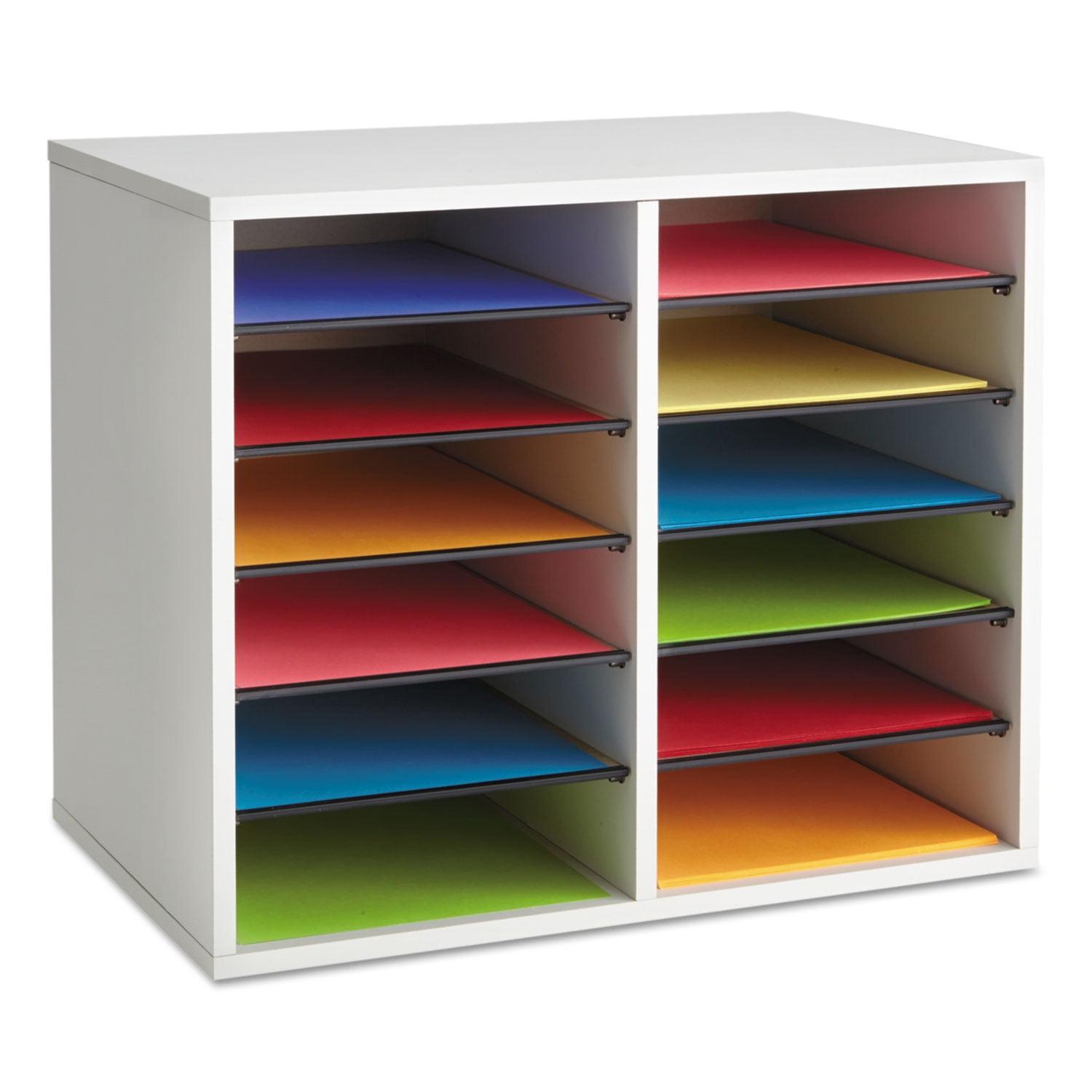 Wood Adjustable-Compartment Literature Organizer (Desktop)