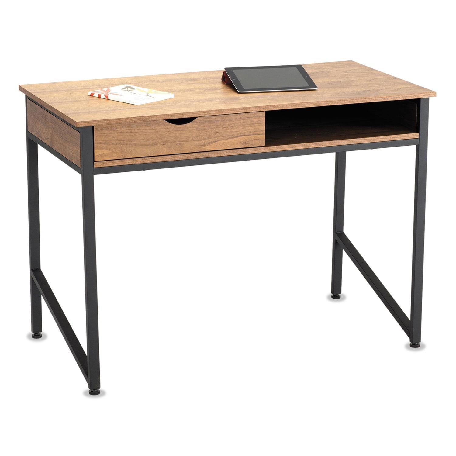 Sleek Black Single-Drawer Desk with Contemporary Legs