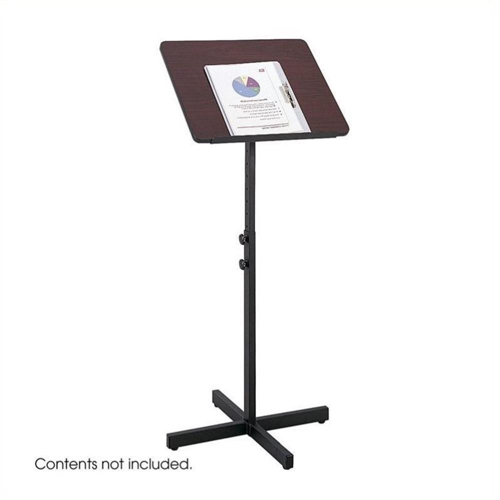 Adjustable Black and Mahogany Steel Speaker Stand