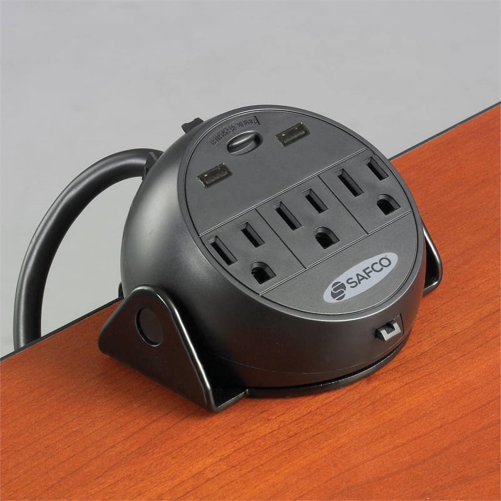 VersaClamp 5" Black Steel Power Strip with USB Ports