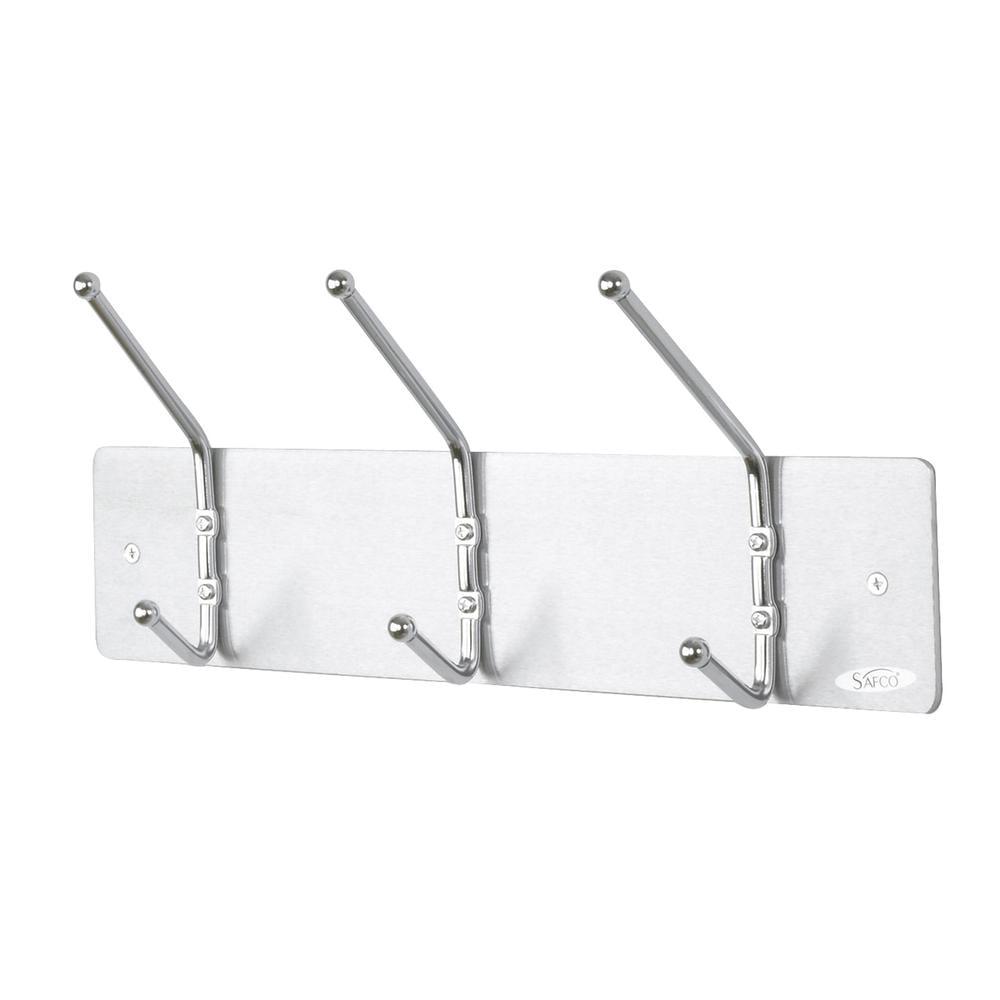 3 Hook Ball-Tipped Double-Hook Wall Mounted Coat Rack