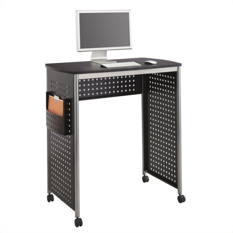 Adjustable Height Black and Silver Steel Standing Desk