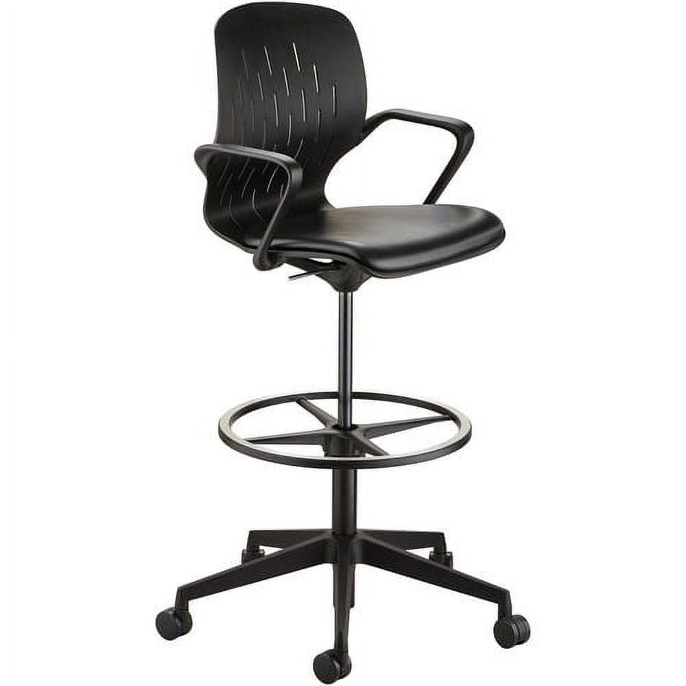 ErgoFlex Black Vinyl Swivel Extended-Height Office Chair