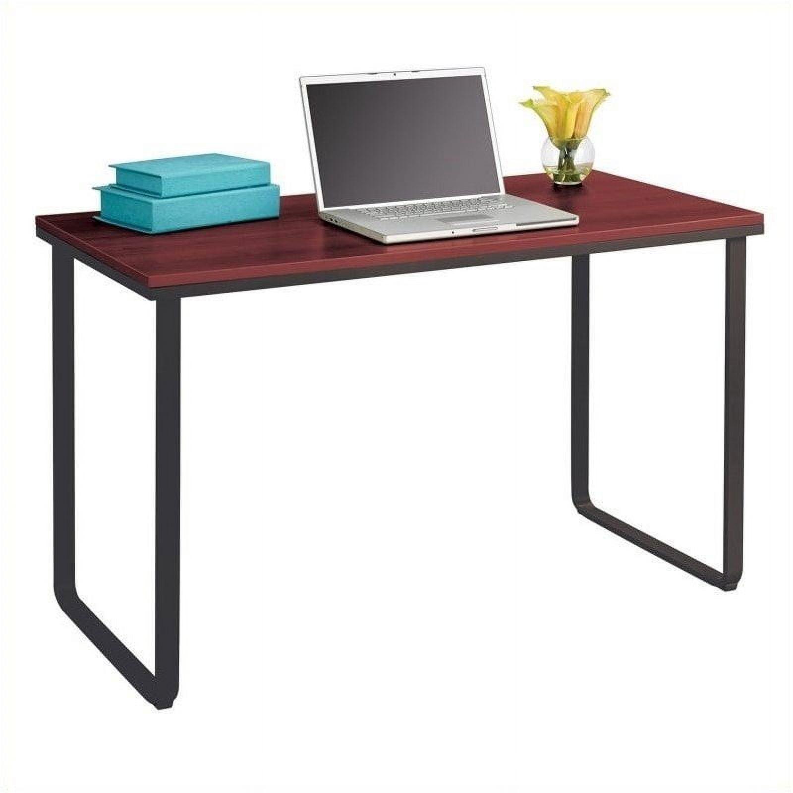 Cherry & Black Steel U-Shaped Workstation Desk, 47.2" x 24"