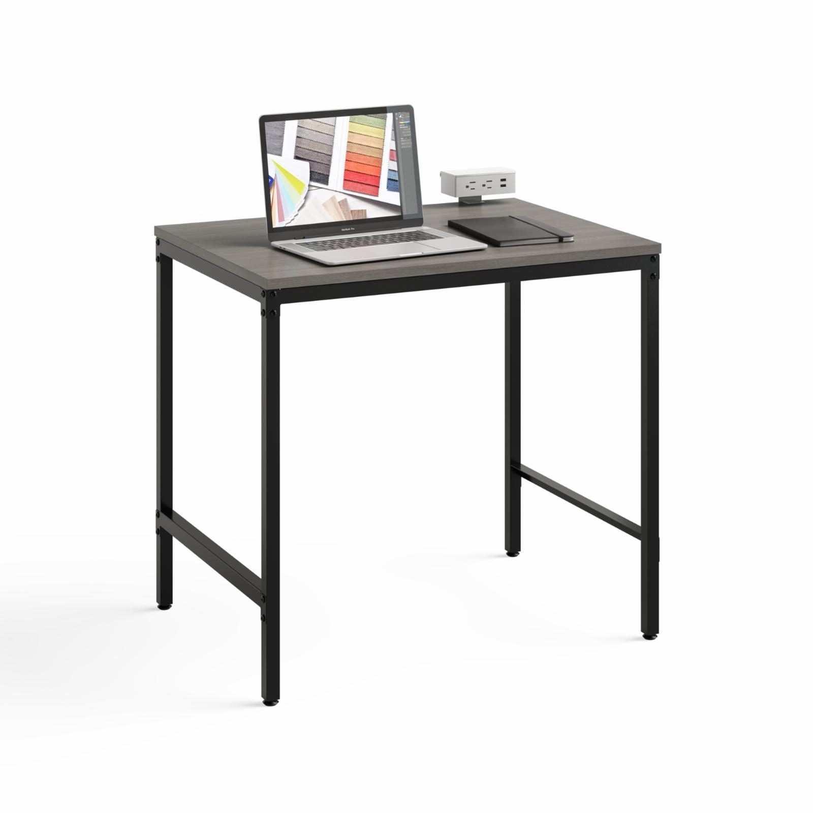 Sterling Ash Modern Study Desk with Black Steel Base