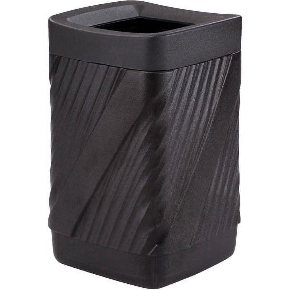 Safco Twist Waste Receptacle 32 gal Capacity - Removable Lid, Durable, UV Resistant, Fade Resistant - 30" Height x 18.9" Width x 18.9" Depth - High-density Polyethylene (HDPE) - Black