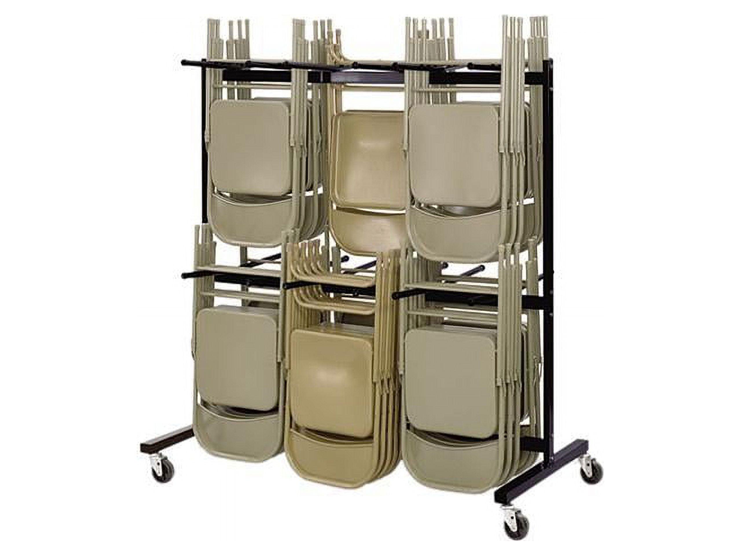 Black Powder-Coated Steel Folding Chair Trolley - 84 Chair Capacity