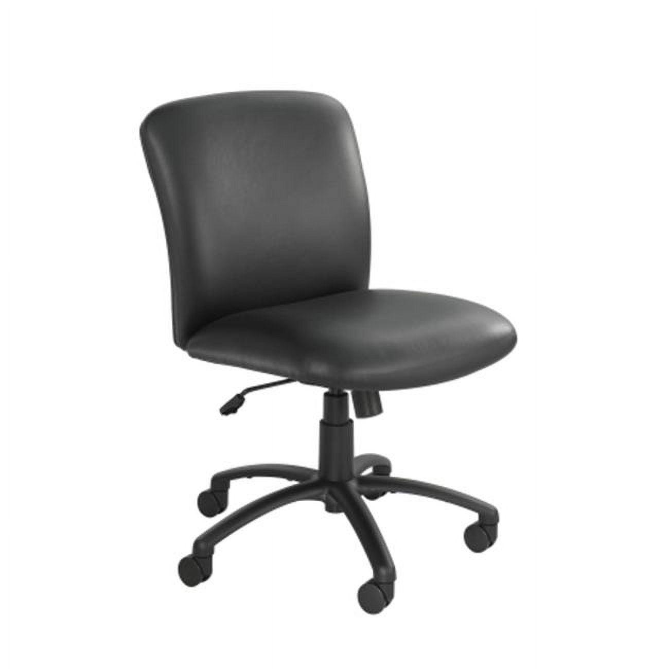 360 Swivel High Back Armless Office Task Chair in Black Vinyl