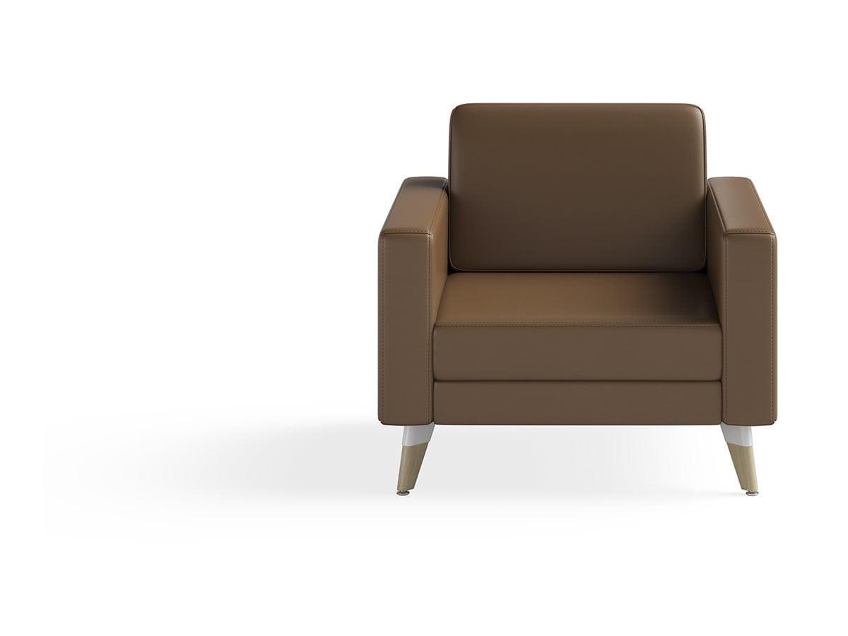 Safco Vinyl and Wood Lounge Chair Resi Feet in Brown (Cognac)