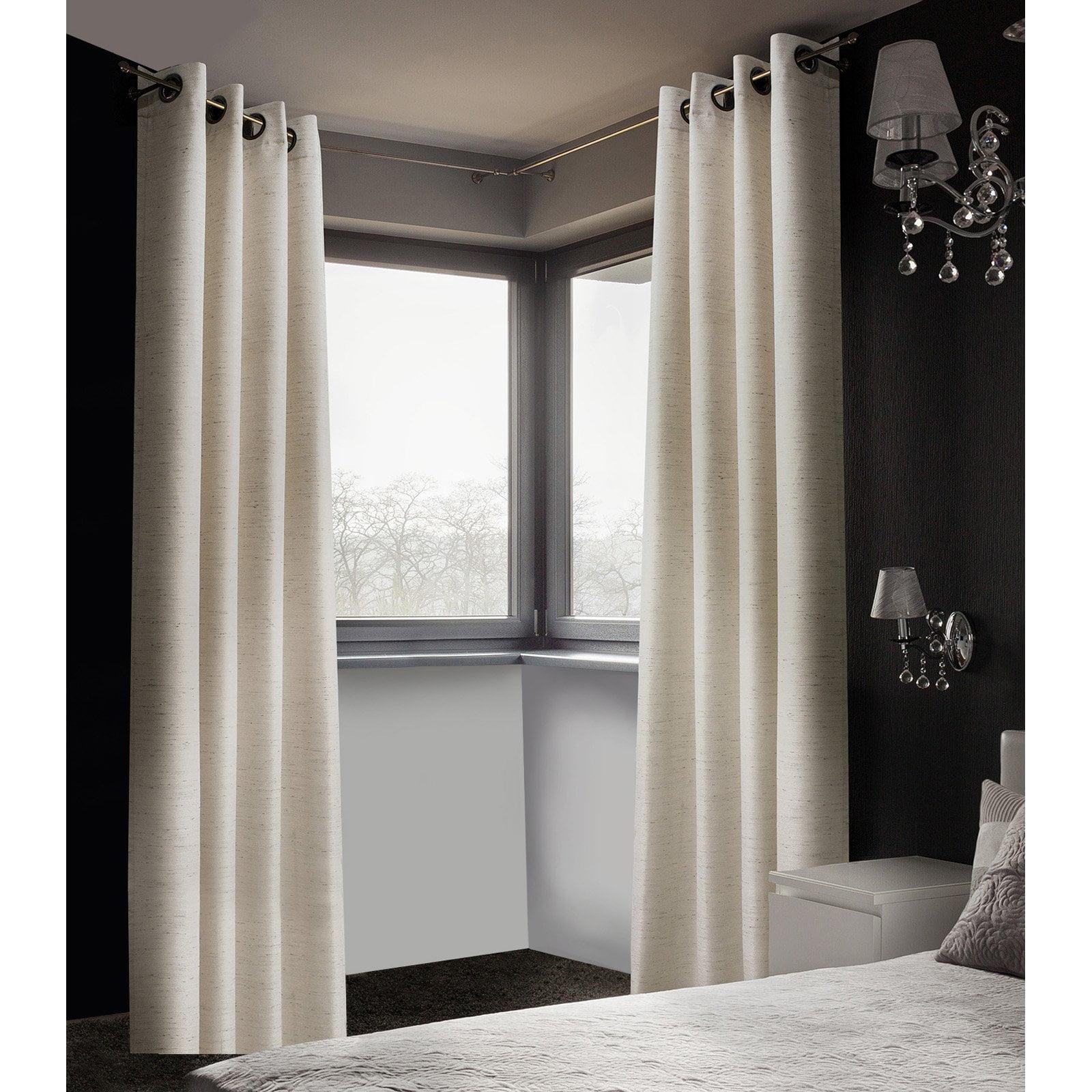 Natural Linen Look Blackout Grommet Curtain Panels