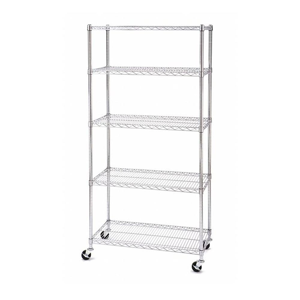 36'' W Metal Height -Adjustable Shelving Unit with Wheels