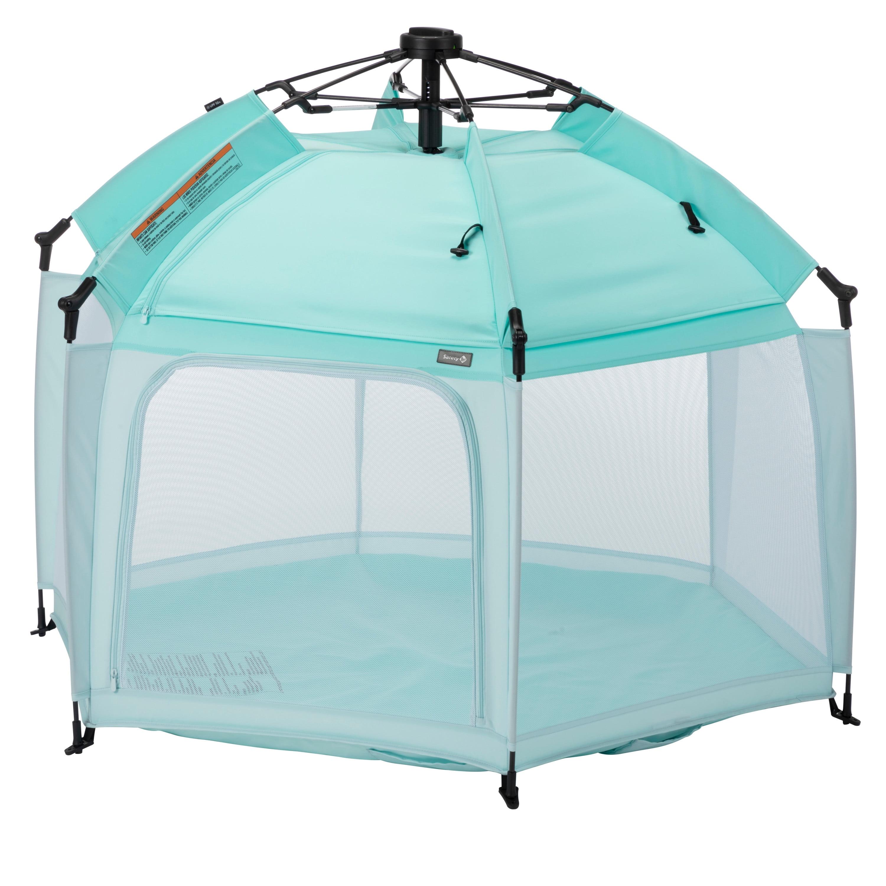 Aqua Blue Portable Mesh Dome Play Yard