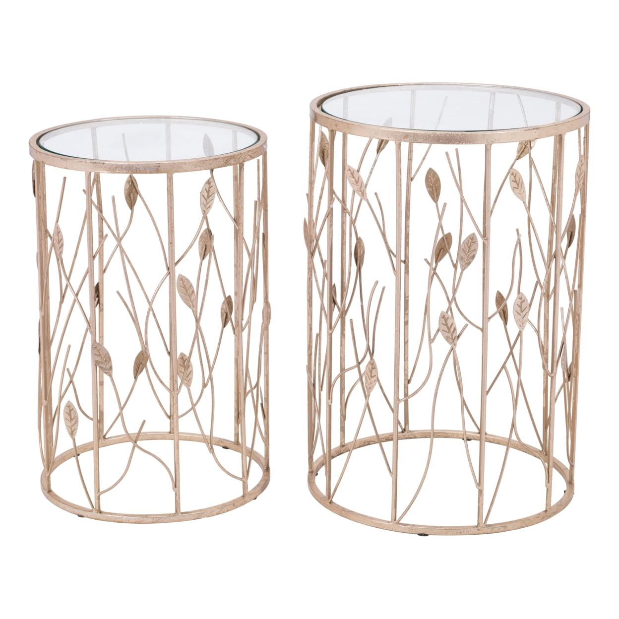 Zuo Set of 2 Sage Side Tables Gold