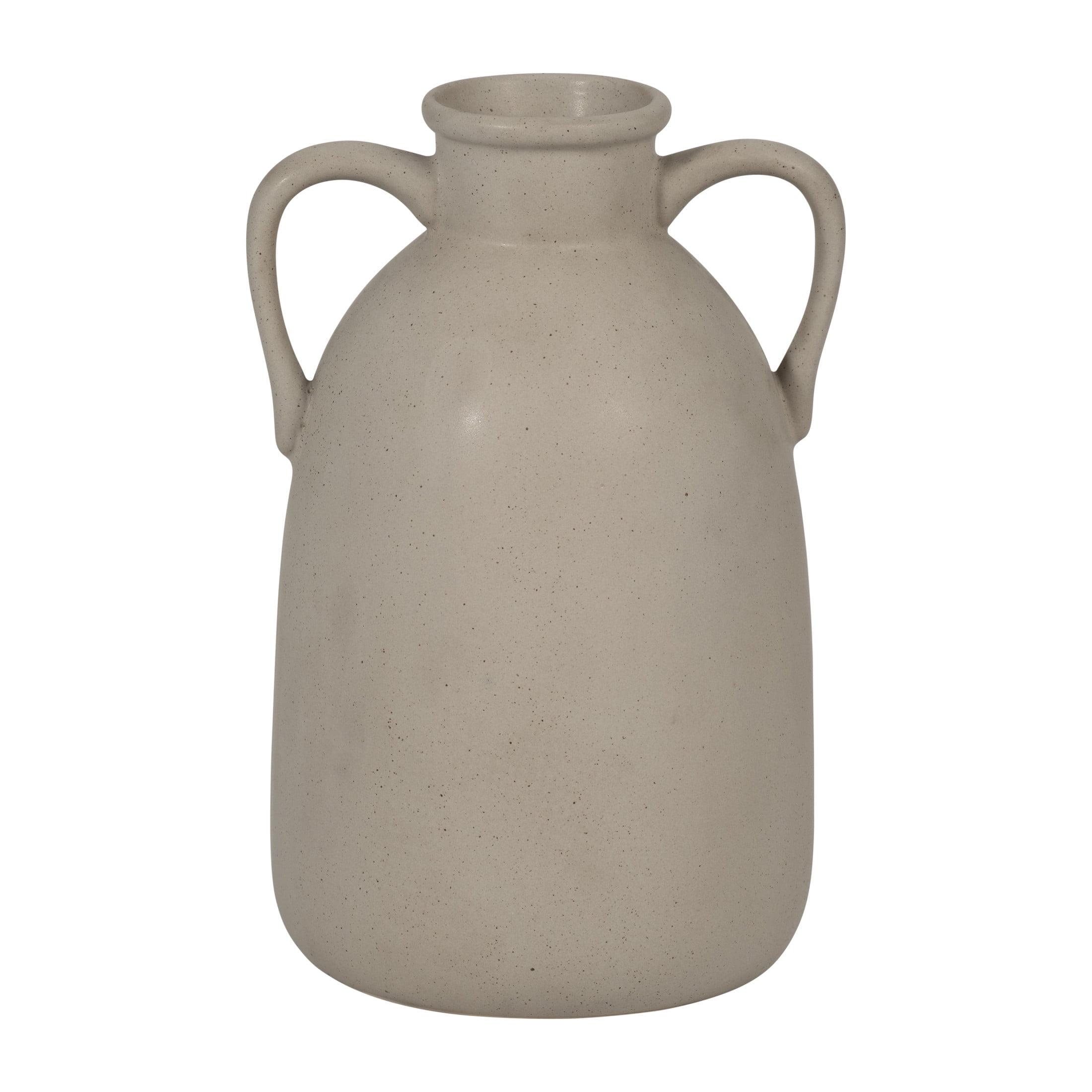 Sagebrook Home 10" Ceramic Vase with Handles Creative Contemporary Eared Vase For Decorative Home