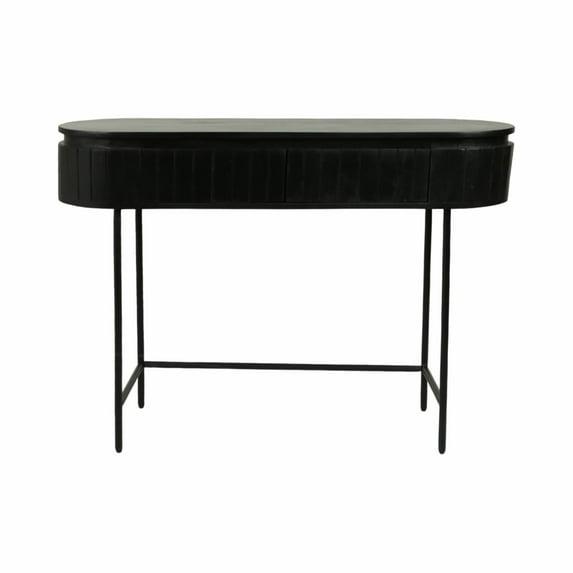 Sagebrook Home 45x32 Mango Wood Ribbed Cabinet, Black