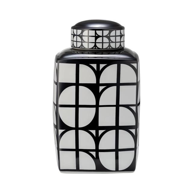 Sagebrook Home Chic Geometric Jar – Elegant Ceramic Container for Home