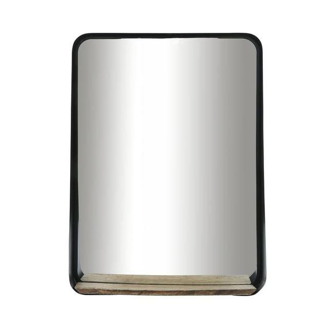 Sagebrook Home Metal, 22x30 Mirror with Shelf, Black/brown